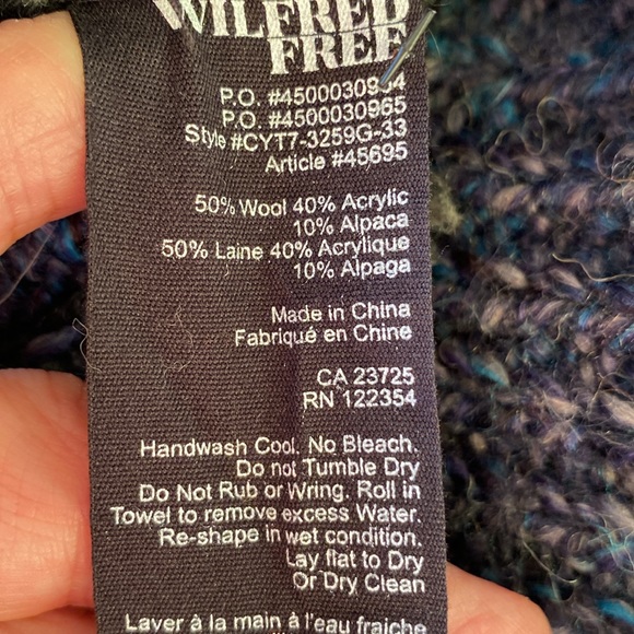 Wilfred by Aritzia XS-M zip front chunky blue/ grey cardigan/jacket - Picture 10 of 10